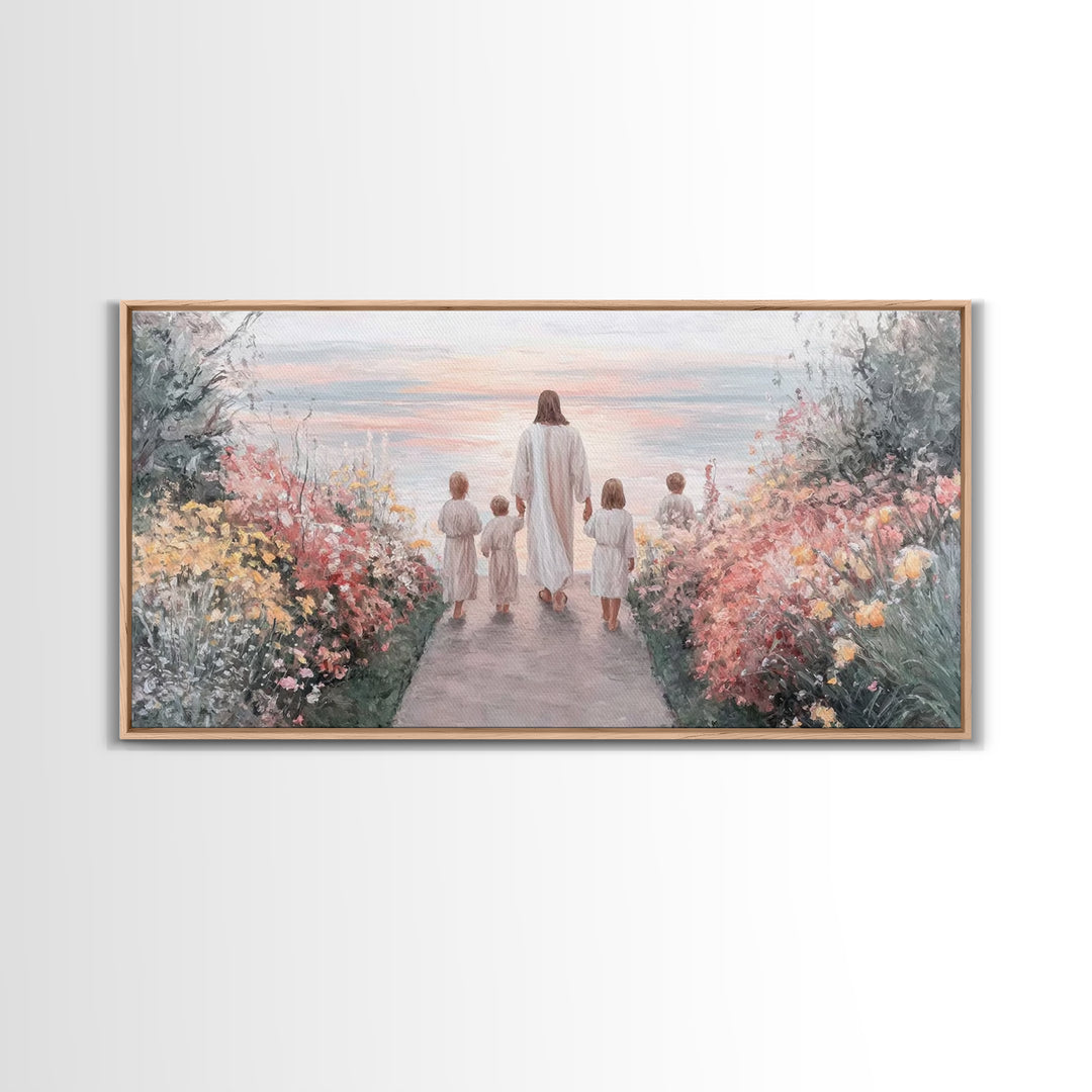 Path Of Peace, Framed Canvas Print, Jesus Painting, Christian Wall Art, Christian Art Canvas, Christian Art