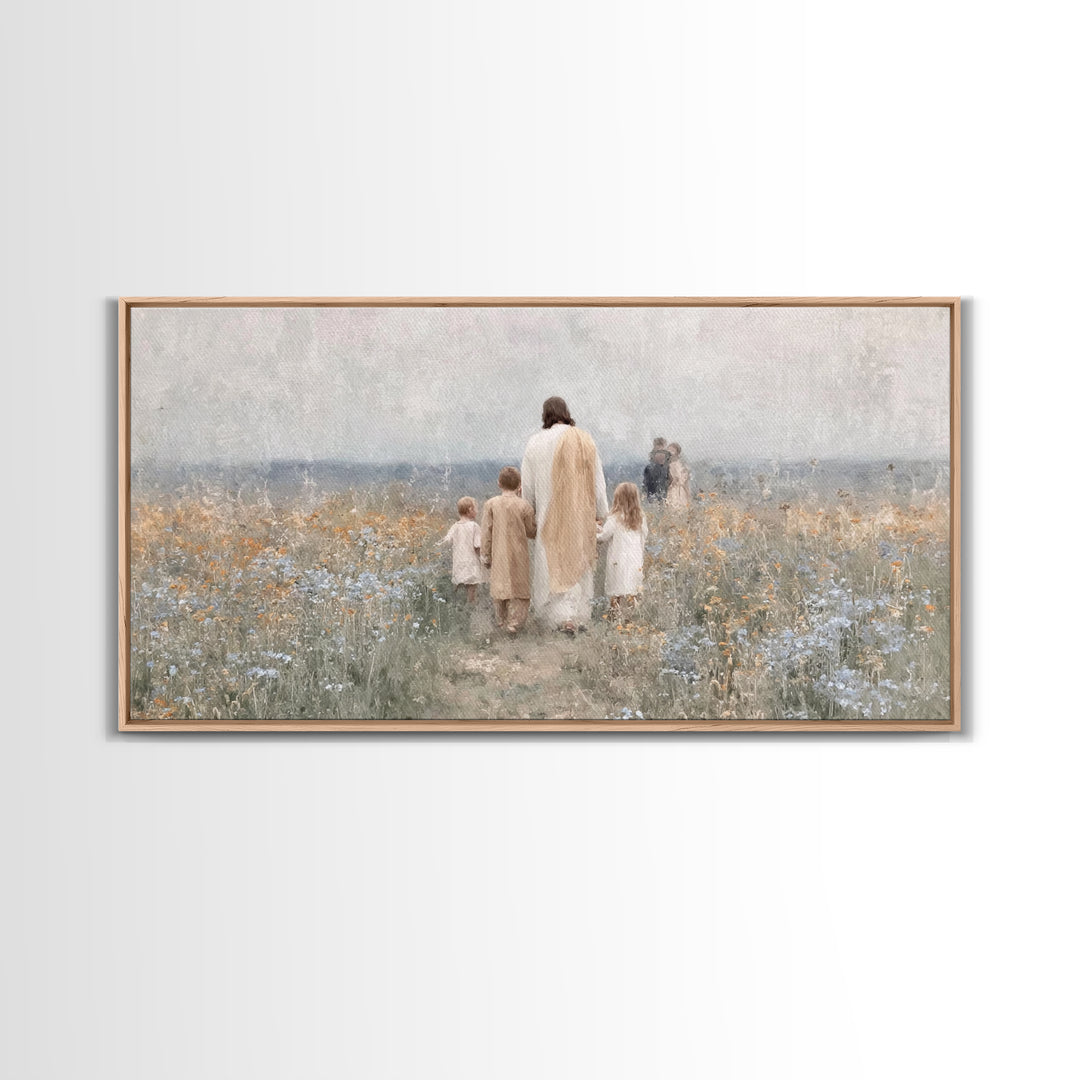 Path Of Blessing – Framed Canvas Print – Christian Art Canvas – Christian Wall Art – Jesus Painting – Vintage Christian Art – Christian Chr