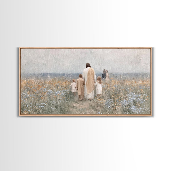 Path Of Blessing – Framed Canvas Print – Christian Art Canvas – Christian Wall Art – Jesus Painting – Vintage Christian Art – Christian Chr