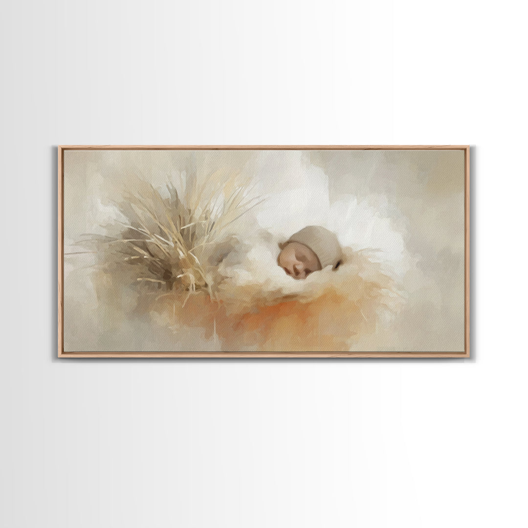 Holy Child – Framed Canvas Print – Christian Christmas Art – Christian Wall Art – Christmas Art Prints – Christian Art Canvas – Christmas D