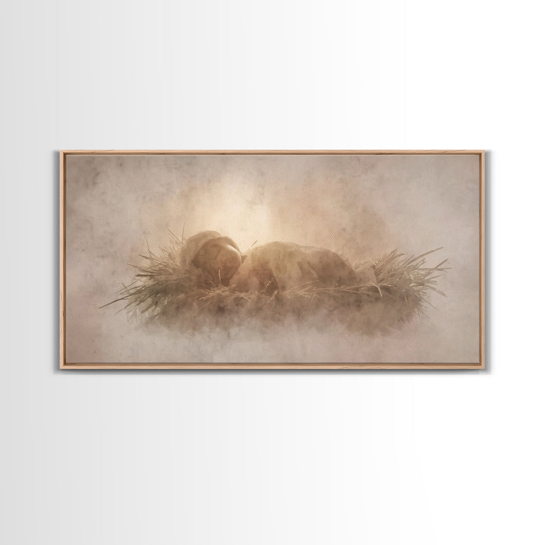Holy Night Peace – Framed Canvas Print – Christian Christmas Art – Christian Wall Art – Christmas Art Prints – Christian Art Canvas – Chris