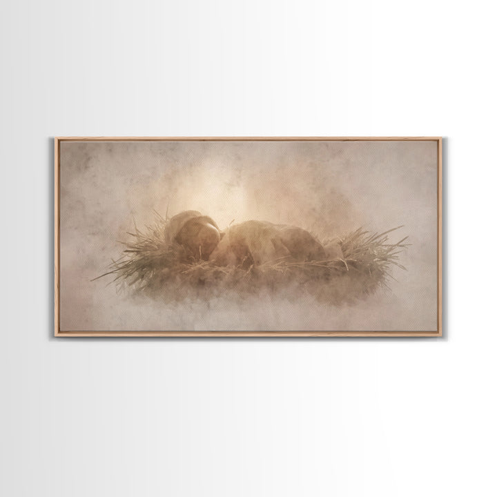 Holy Night Peace – Framed Canvas Print – Christian Christmas Art – Christian Wall Art – Christmas Art Prints – Christian Art Canvas – Chris