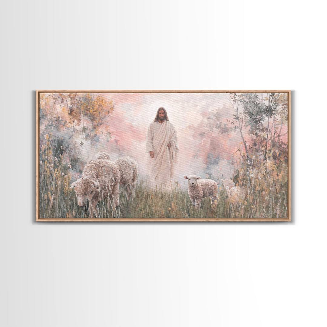 Radiant Shepherd Rising – Framed Canvas Print – Jesus Painting – Christian Wall Art – Christian Art Canvas – Christian Christmas Art – Mode