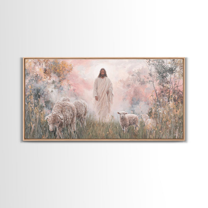 Radiant Shepherd Rising – Framed Canvas Print – Jesus Painting – Christian Wall Art – Christian Art Canvas – Christian Christmas Art – Mode