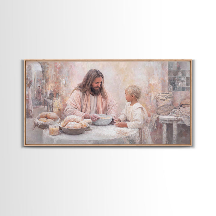 Bread Of Heaven | Framed Canvas Print | Jesus Painting | Christian Art Canvas | Christian Wall Art | Christian Decor | Christian Gift