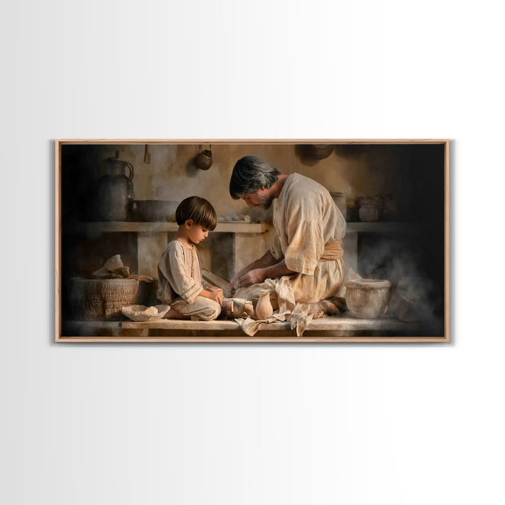 Heavenly Conversation | Framed Canvas Print | Christian Wall Art | Jesus Painting | Christian Art Canvas | Christian Decor | Moody Christia