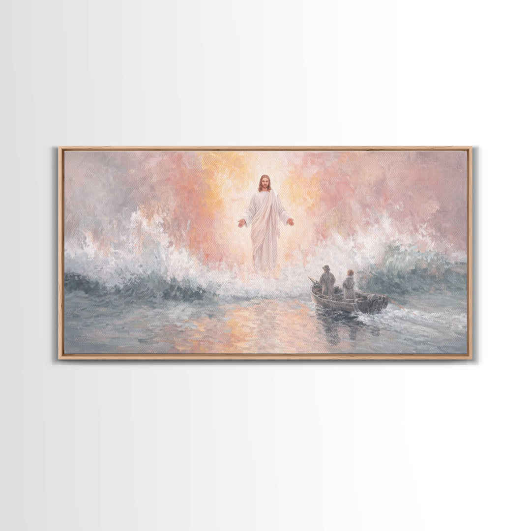 Waves Of Calling | Framed Canvas Print | Jesus Painting | Christian Wall Art | Christian Art Canvas | Christian Decor | Large Christian Art