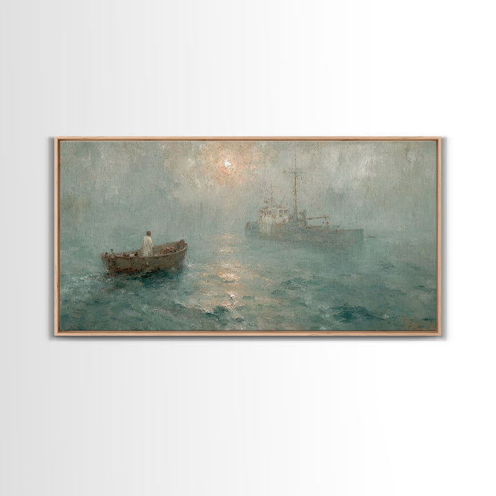 Harbor Of Peace – Framed Canvas Print – Christian Wall Art – Jesus Painting – Christian Art Canvas – Moody Christian Art – Christian Decor