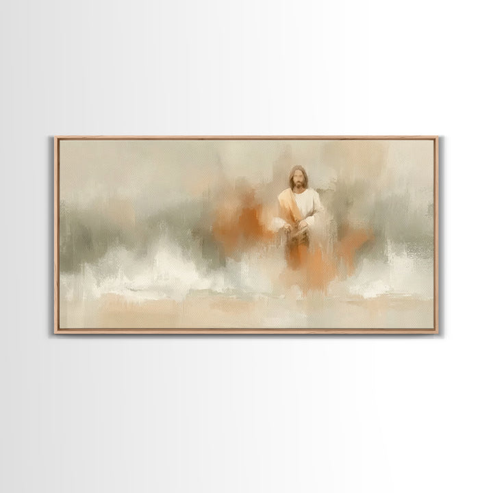 Still Waters Grace – Framed Canvas Print – Christian Art Canvas – Abstract Christian Art – Jesus Painting – Subtle Christian Art – Christia