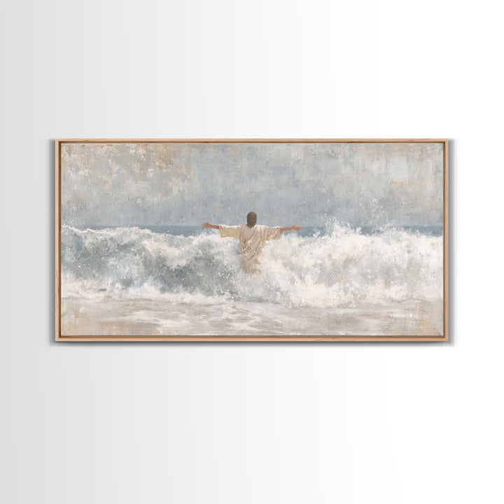 Radiant Messiah – Framed Canvas Print – Christian Art Print – Christian Christmas Art – Jesus Painting – Vintage Christian Art – Christian