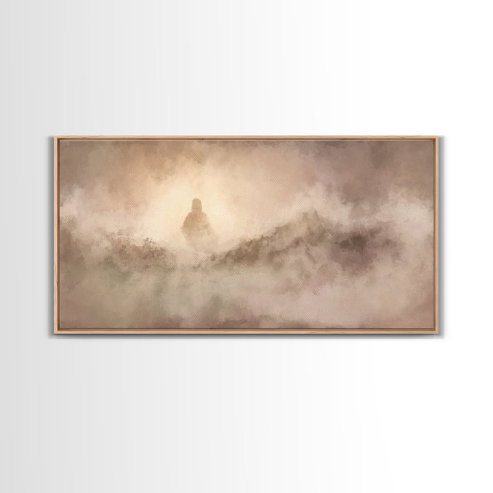 Eternal Shoreline – Framed Canvas Print – Christian Art Canvas – Moody Christian Art – Jesus Painting – Christian Wall Art – Christmas Chri