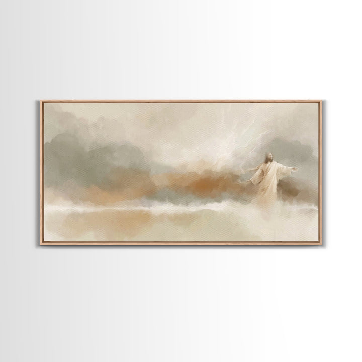 Stormlight Promise | Framed Canvas Print | Jesus Canvas Art | Christian Wall Art | Modern Christian Art | Christian Art Print | Christian C