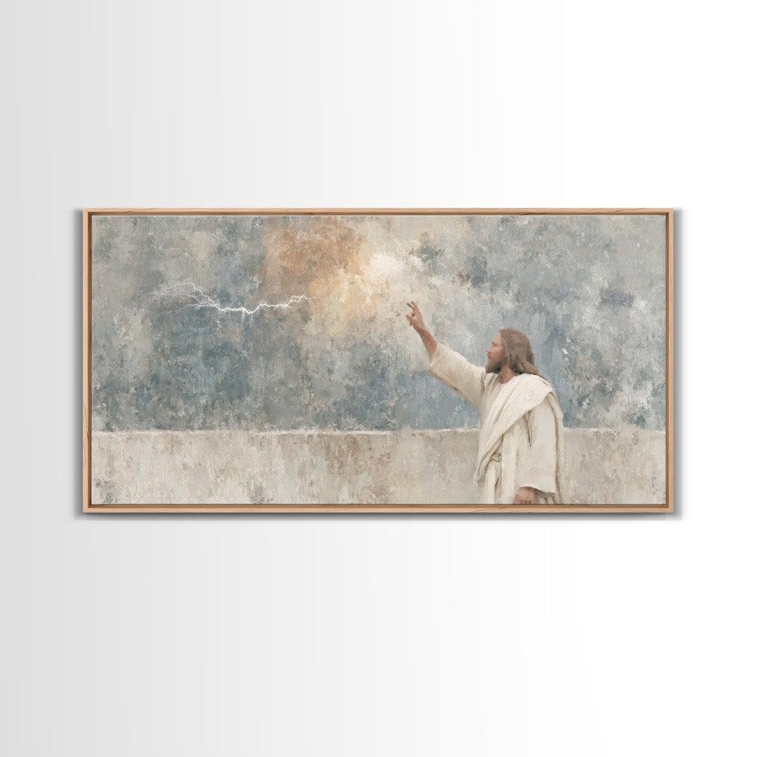 Heaven’s Command – Framed Canvas Print – Christian Art Canvas – Jesus Painting – Abstract Christian Art – Christian Wall Art – Christian De