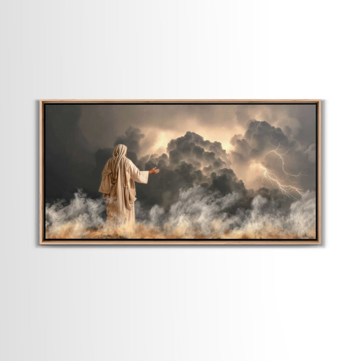 Thunder Of Glory – Framed Canvas Print – Jesus Art Print – Christian Wall Art – Christian Art Canvas – Moody Christian Art – Christian Chri