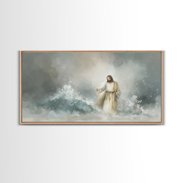 Majesty In Clouds – Framed Canvas Print – Christian Art Print – Jesus Painting – Christian Decor – Christian Art Canvas – Moody Christmas A