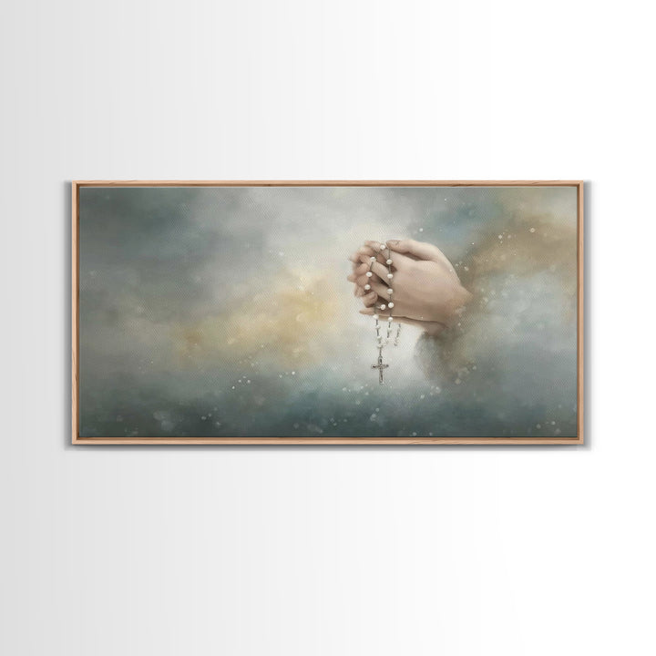 Prayerful Hands | Framed Canvas Print | Christian Wall Art | Christian Art Canvas | Christian Decor | Subtle Christian Art | Christian Art