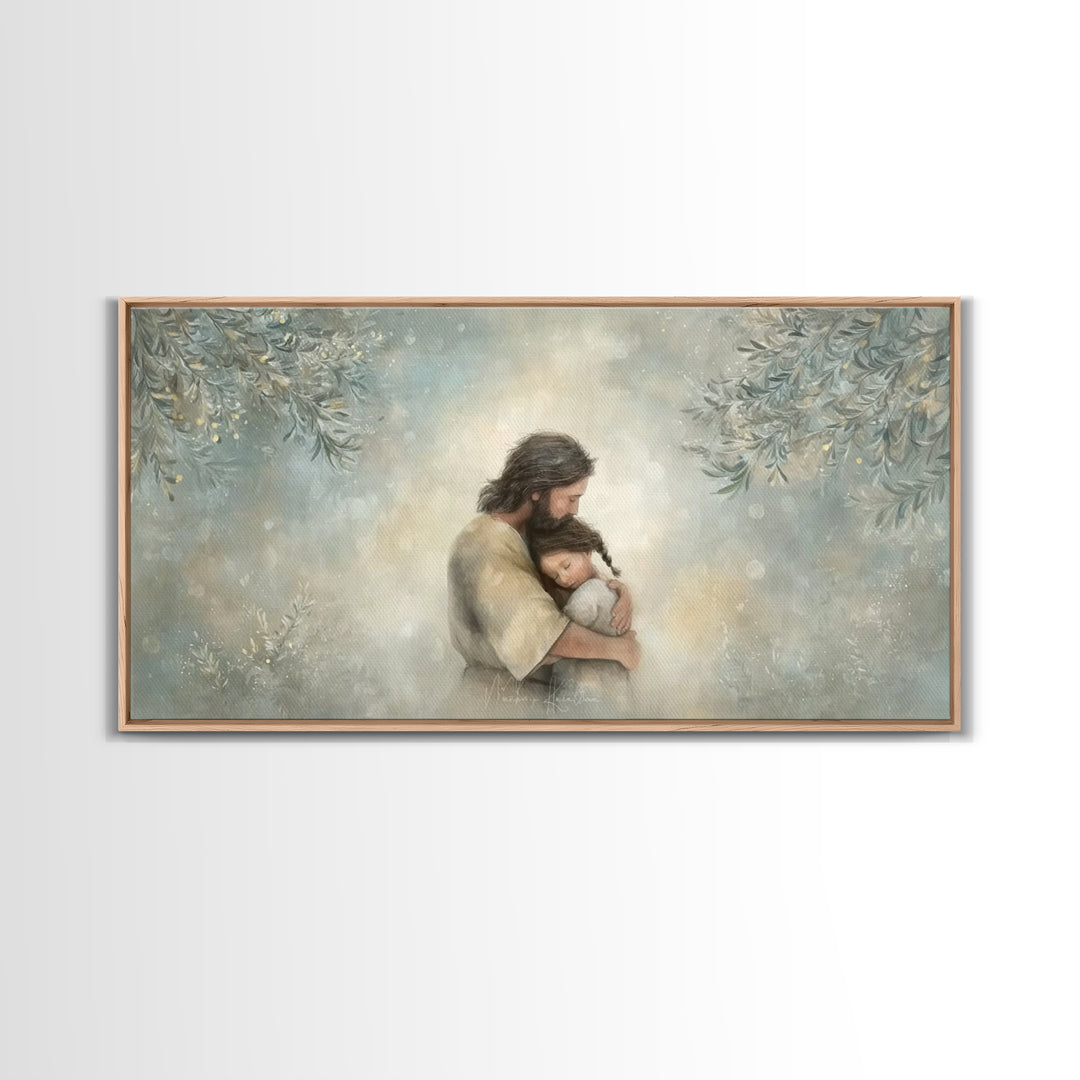 Olive Garden Peace | Framed Canvas Print | Christian Art Print | Jesus Painting Canvas | Christian Christmas Decor | Large Christian Art
