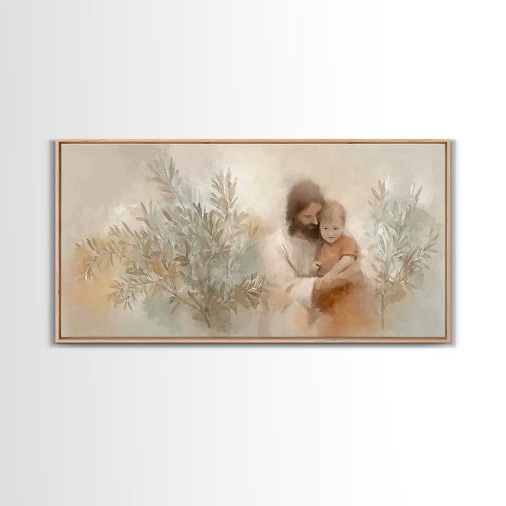 Child Of Light – Framed Canvas Print – Christian Wall Art – Jesus Christmas Art – Christian Art Work – Subtle Christian Paintings