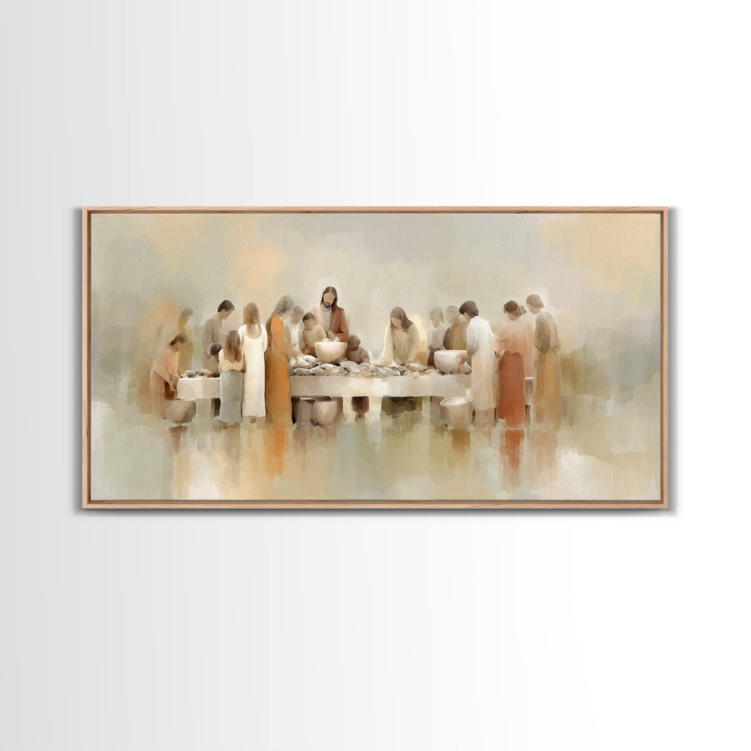 Table Of Mercy, Framed Canvas Print, Christian Art Print, Modern Christian Art, Jesus Painting Canvas, Christian Wall Art