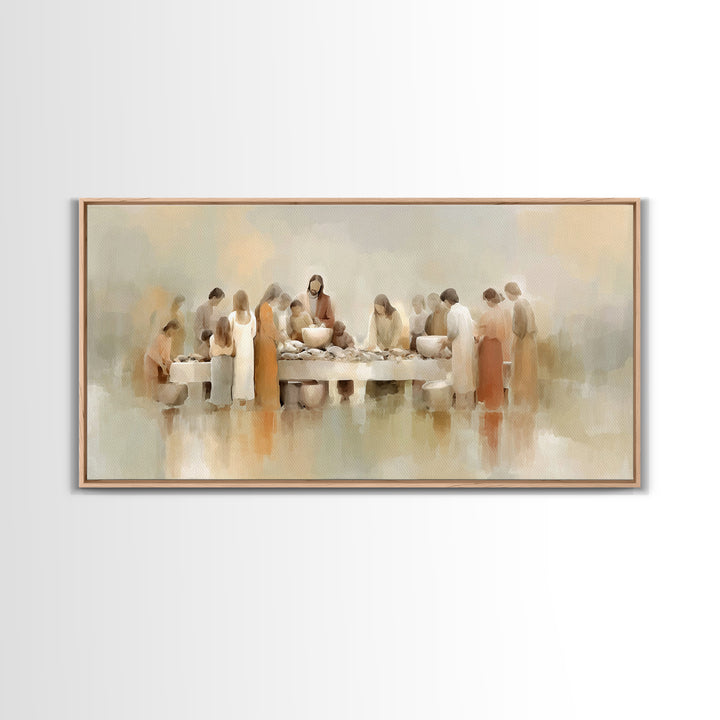 Table Of Mercy, Framed Canvas Print, Christian Art Print, Modern Christian Art, Jesus Painting Canvas, Christian Wall Art