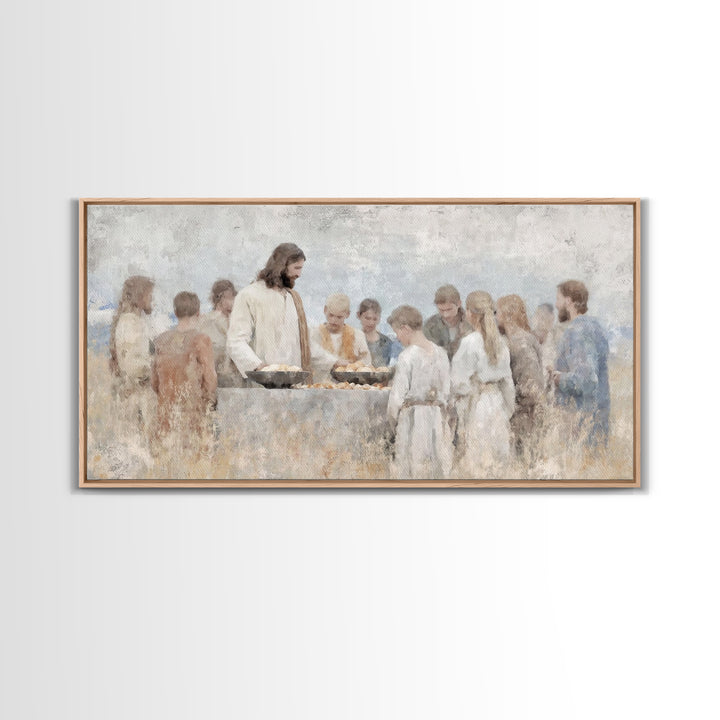 Loaves Of Hope | Framed Canvas Print | Christian Art Canvas | Jesus Wall Art | Christian Painting | Christian Art Gift