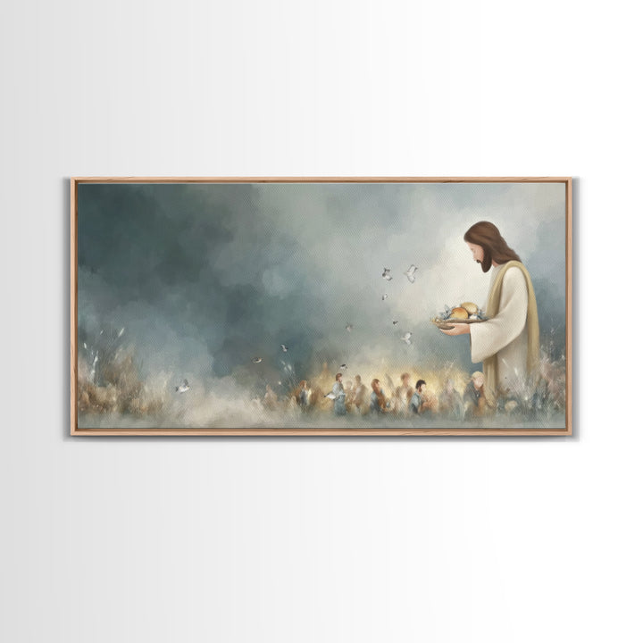 Heavenly Abundance | Framed Canvas Print | Christian Wall Art | Jesus Canvas Art | Modern Christian Painting | Christian Christmas Decor