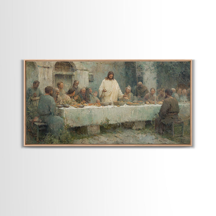 Sacred Gathering, Framed Canvas Print, Christian Wall Art, Subtle Christian Paintings, Jesus Painting Canvas, Christian Decoration