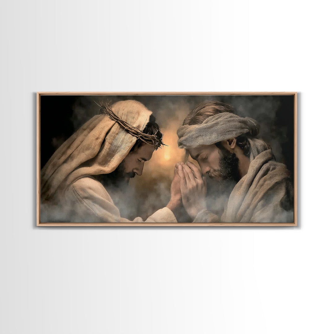 Crown of Mercy – Framed Canvas Print – Christian Wall Art – Jesus Painting – Christian Art Canvas – Christmas Art