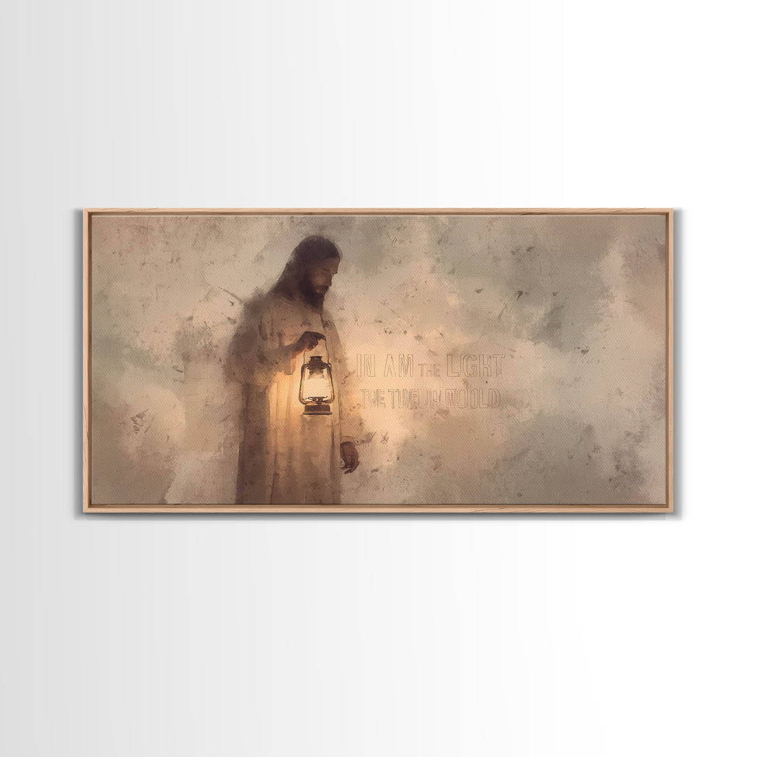 Everlasting Light – Framed Canvas Print – Christian Art Canvas – Jesus Painting – Christian Wall Art – Christmas Art