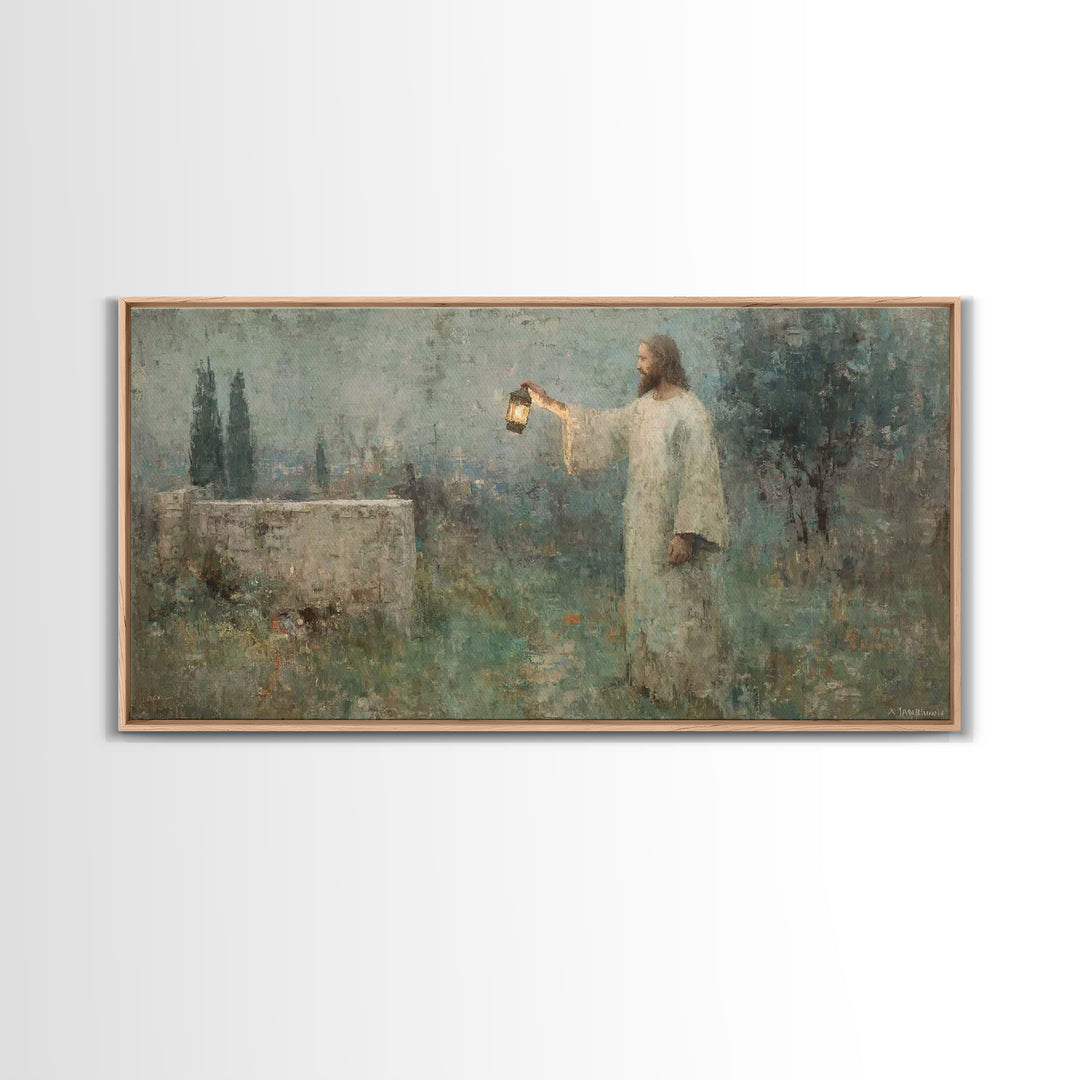 Radiant Savior – Framed Canvas Print – Jesus Painting – Christian Art Canvas – Christian Wall Art – Christmas Art
