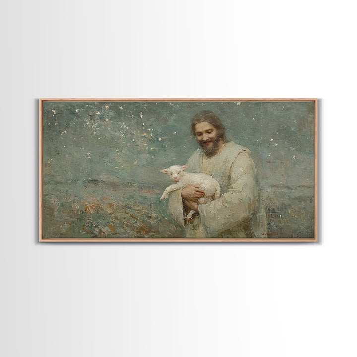 Starry Night Comfort | Framed Canvas Print | Christian Wall Art | Jesus Painting | Christian Art Canvas | Christian Christmas