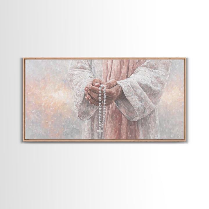 Merciful Hands | Framed Canvas Print | Christian Wall Art | Christian Art Canvas | Christian Decor | Christian Art Gift | Modern Christian