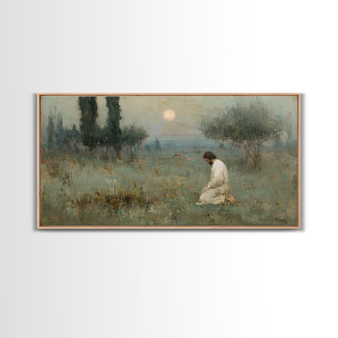 Childlike Faith – Framed Canvas Print – Christian Wall Art – Jesus Painting – Christian Art Work – Modern Christian Art – Christian Christm