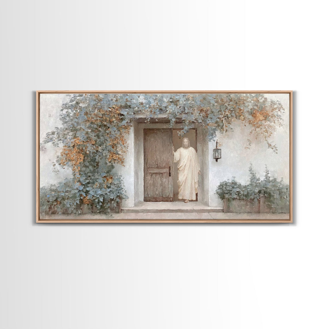 Welcoming Grace – Framed Canvas Print – Jesus Painting – Christian Art Canvas – Christian Wall Art – Subtle Christian Art – Christian Gift