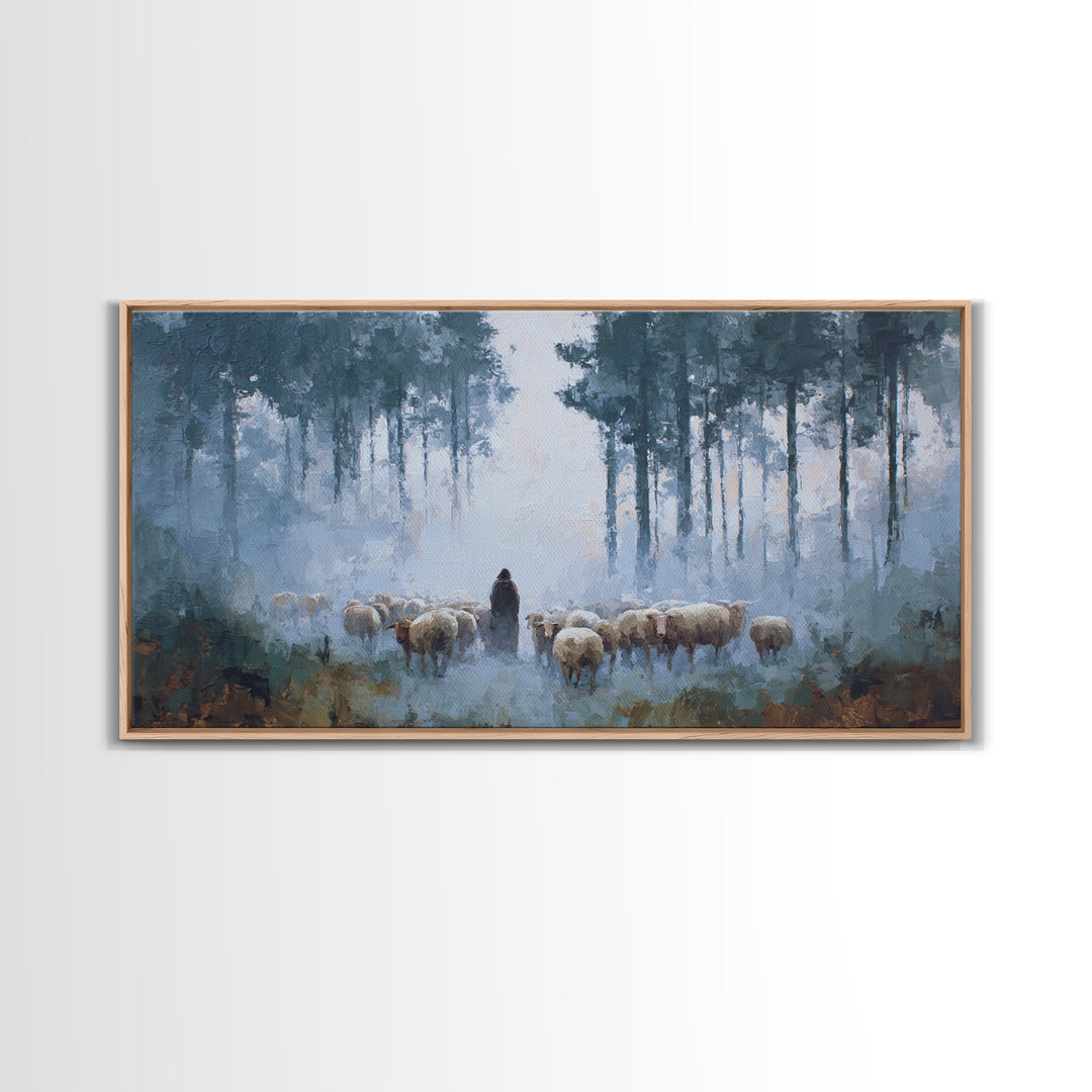Shepherd’s Path – Framed Canvas Print – Christian Wall Art – Christian Art Canvas – Jesus Painting – Moody Christian Art – Christian Gift I