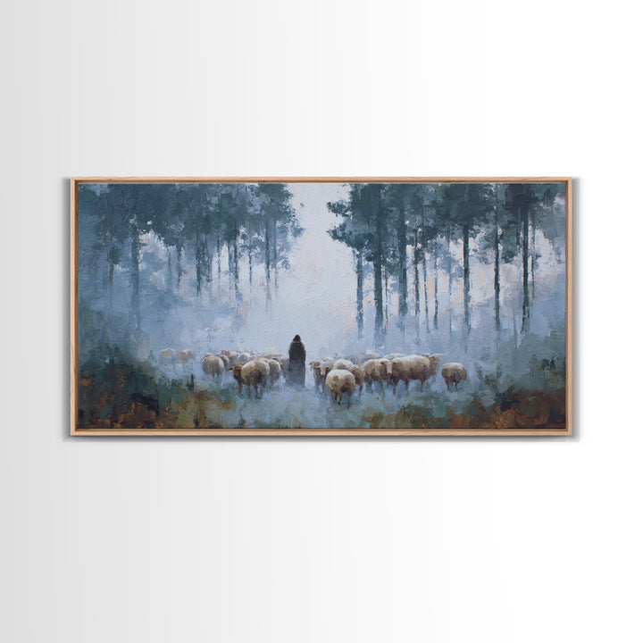 Shepherd’s Path – Framed Canvas Print – Christian Wall Art – Christian Art Canvas – Jesus Painting – Moody Christian Art – Christian Gift I