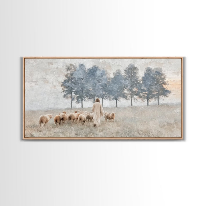 Field Of Peace – Framed Canvas Print – Christian Wall Art – Jesus Painting – Christian Art Canvas – Subtle Christian Art – Christmas Art Fr