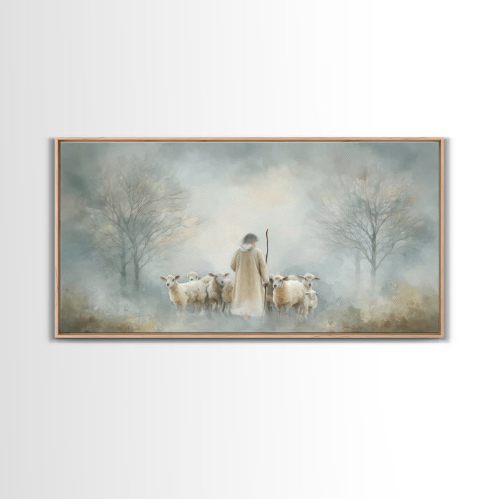 Forest of Stillness – Framed Canvas Print – Christian Wall Art – Christian Art Canvas – Jesus Painting – Moody Christian Art – Christmas Ar