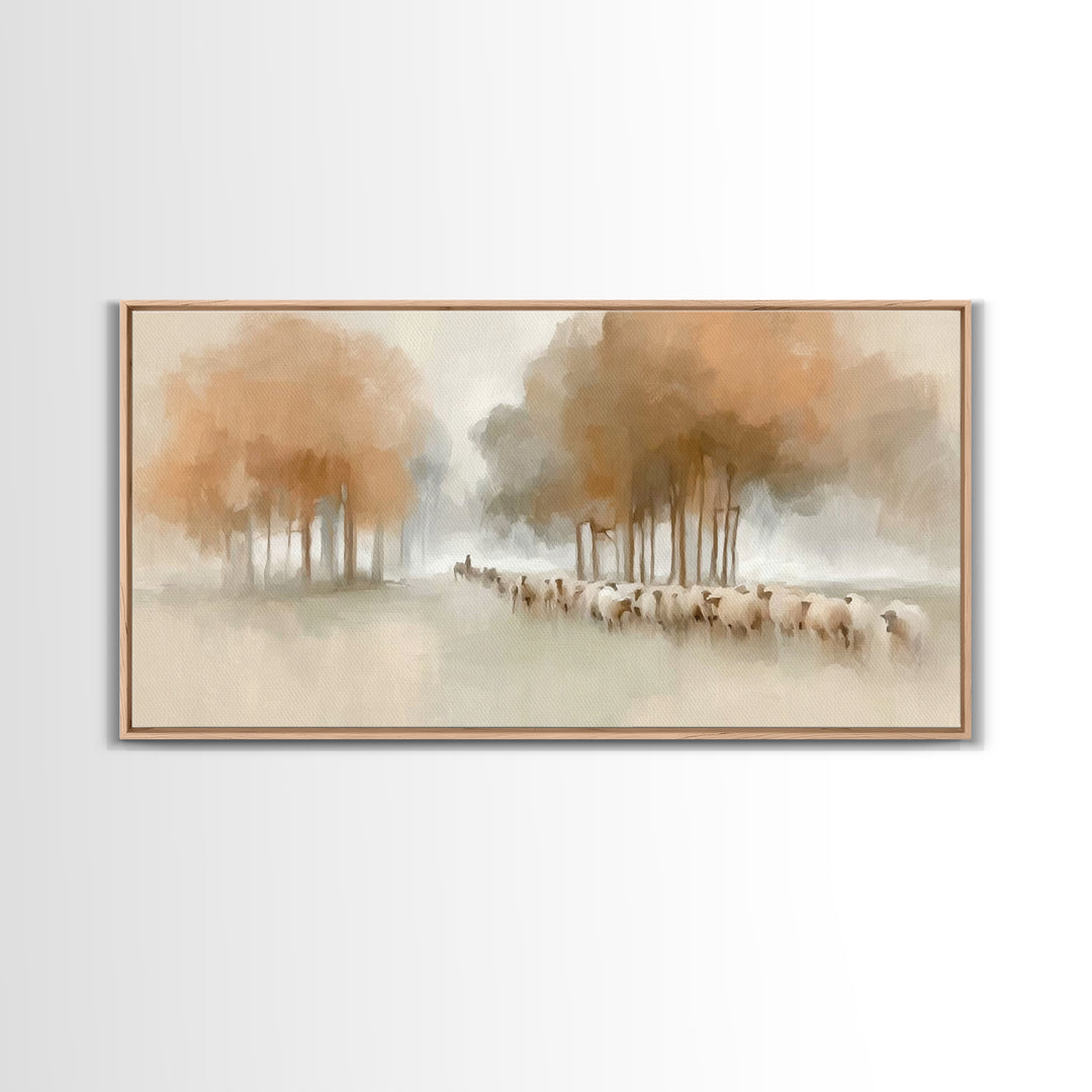 Quiet Meadow Hope | Framed Canvas Print | Christian Art Canvas | Jesus Painting | Minimalist Christian Art | Christian Wall Art | Christmas