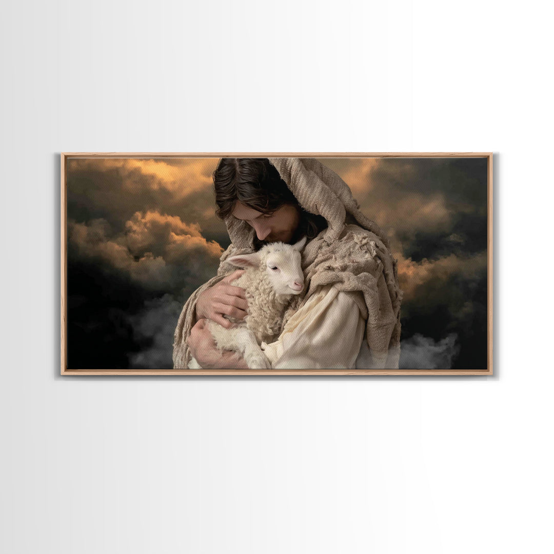 Cradle Of Mercy | Framed Canvas Print | Jesus Painting | Christian Wall Art | Christian Art Canvas | Moody Christian Art | Christian Christ