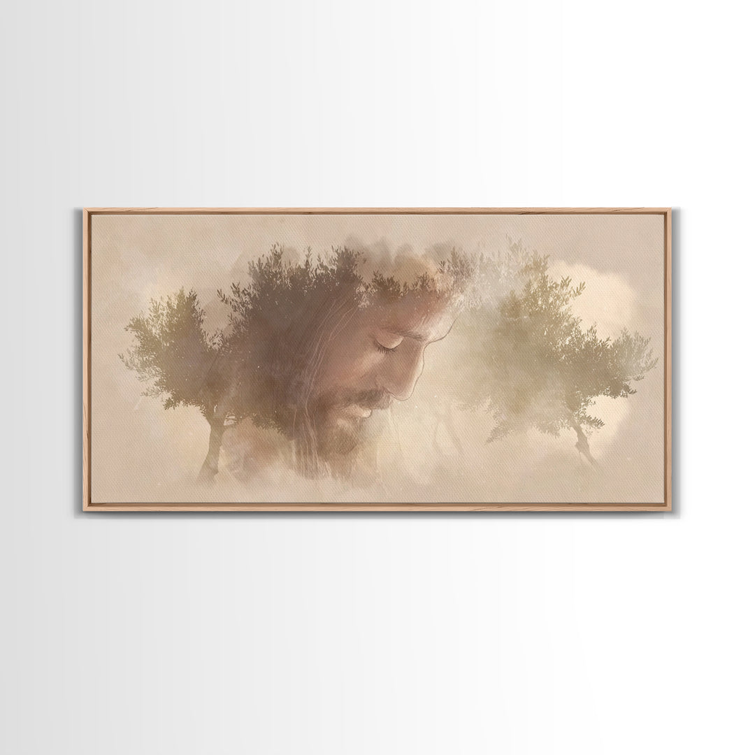 Prayerful Dawn – Framed Canvas Print – Christian Wall Art – Christian Art Canvas – Modern Christian Art – Jesus Painting – Christian Christ