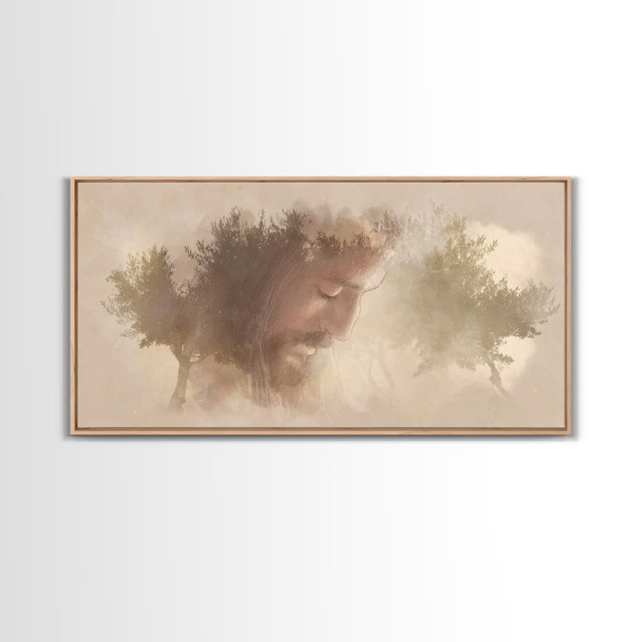Prayerful Dawn – Framed Canvas Print – Christian Wall Art – Christian Art Canvas – Modern Christian Art – Jesus Painting – Christian Christ
