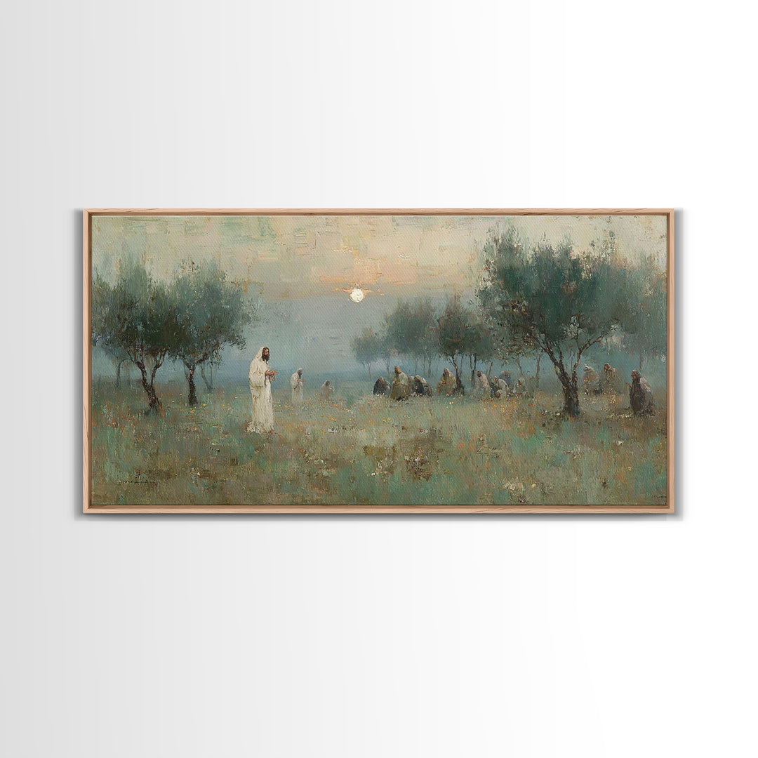 Garden Vigil – Framed Canvas Print – Christian Wall Art – Jesus Painting – Christian Art Canvas – Christian Gift – Christmas Wall Art