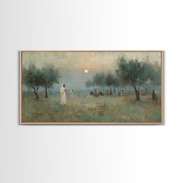 Garden Vigil – Framed Canvas Print – Christian Wall Art – Jesus Painting – Christian Art Canvas – Christian Gift – Christmas Wall Art