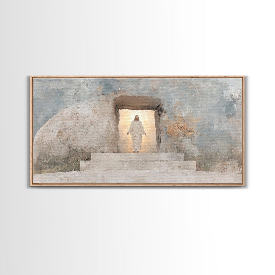 Dawn of Glory, Framed Canvas Print, Christian Wall Art, Christian Art Canvas, Jesus Painting, Large Christian Art, Christian Decor