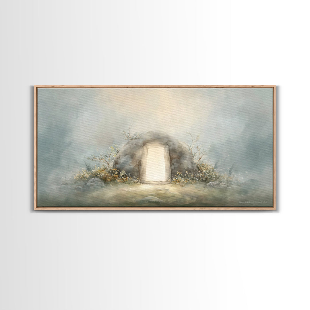 Eternal Dawn | Framed Canvas Print | Christian Art | Christian Wall Art | Jesus Painting | Large Christian Art | Christmas Art