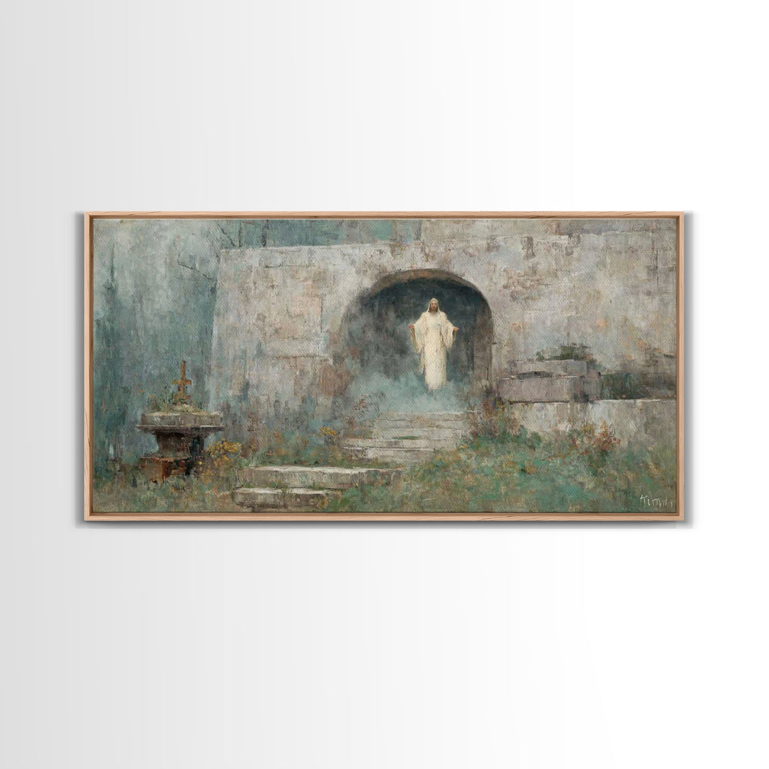 Stone Passage – Framed Canvas Print – Christian Art Canvas – Christian Wall Art – Jesus Painting – Modern Christian Art – Christian Decor