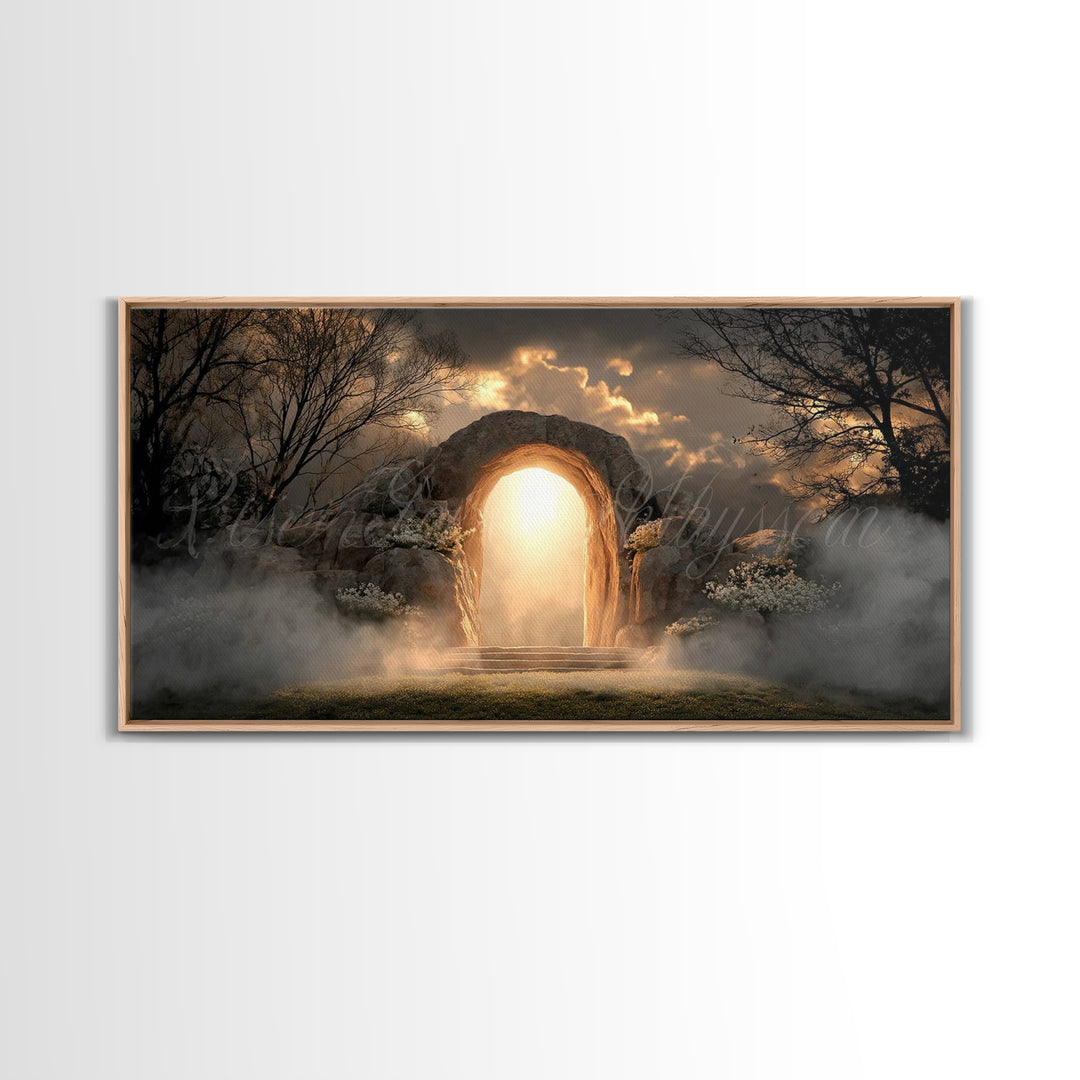 Risen Hope – Framed Canvas Print – Christian Wall Art – Christian Art Canvas – Jesus Painting – Christian Decor – Christian Christmas Art