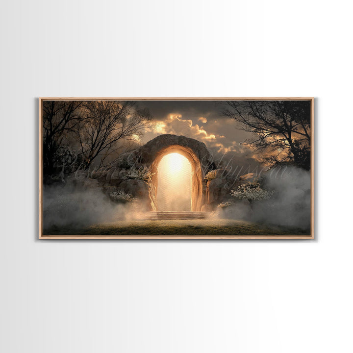 Risen Hope – Framed Canvas Print – Christian Wall Art – Christian Art Canvas – Jesus Painting – Christian Decor – Christian Christmas Art
