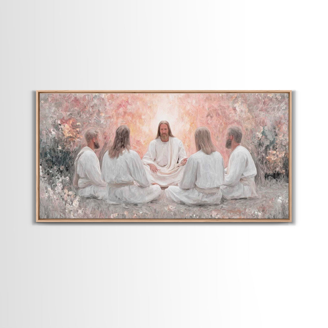 Garden Teaching – Framed Canvas Print – Christian Art – Christian Wall Art – Jesus Painting – Subtle Christian Art – Christian Art Canvas
